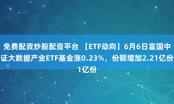 免费配资炒股配资平台 【ETF动向】6月6日富国中证大数据产业ETF基金涨0.23%，份额增加2.21亿份